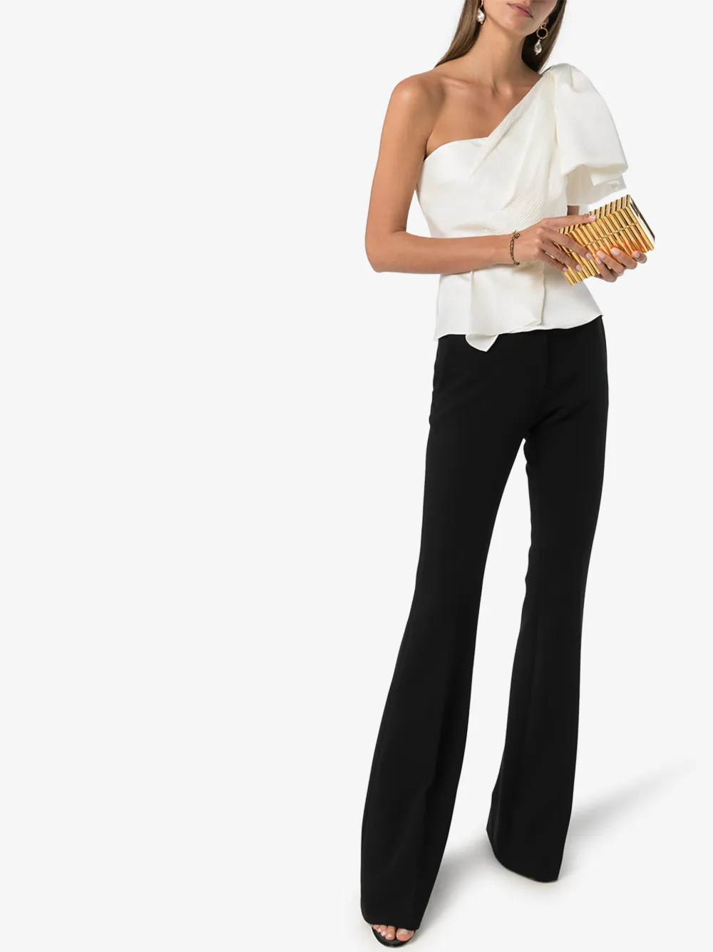 ROLAND MOURET TOULON FRILLED SILK TOP,S0735F040214354699