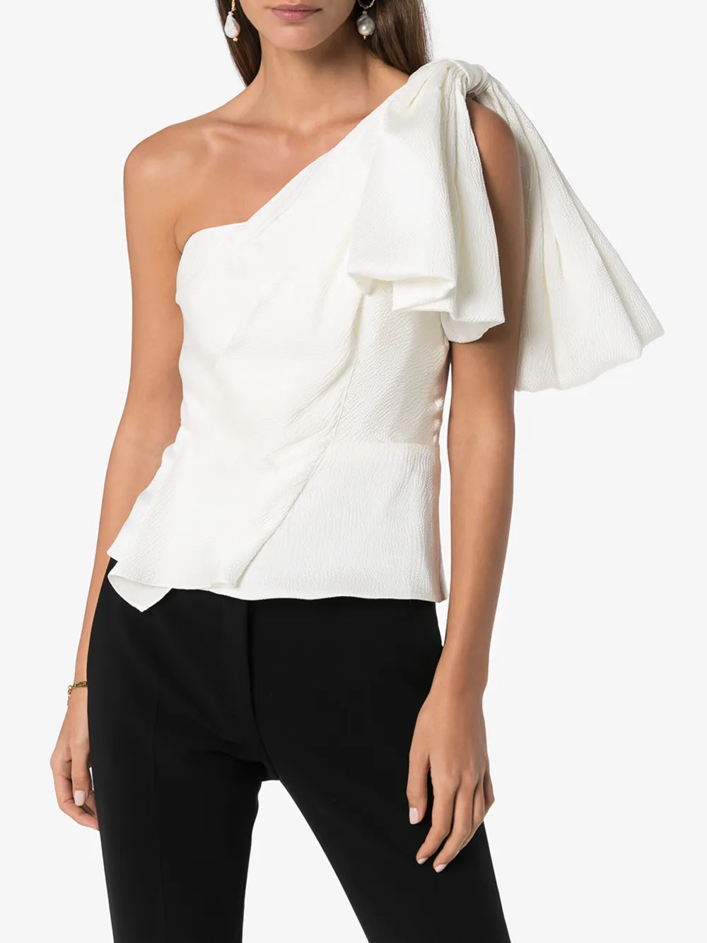 ROLAND MOURET TOULON FRILLED SILK TOP,S0735F040214354699