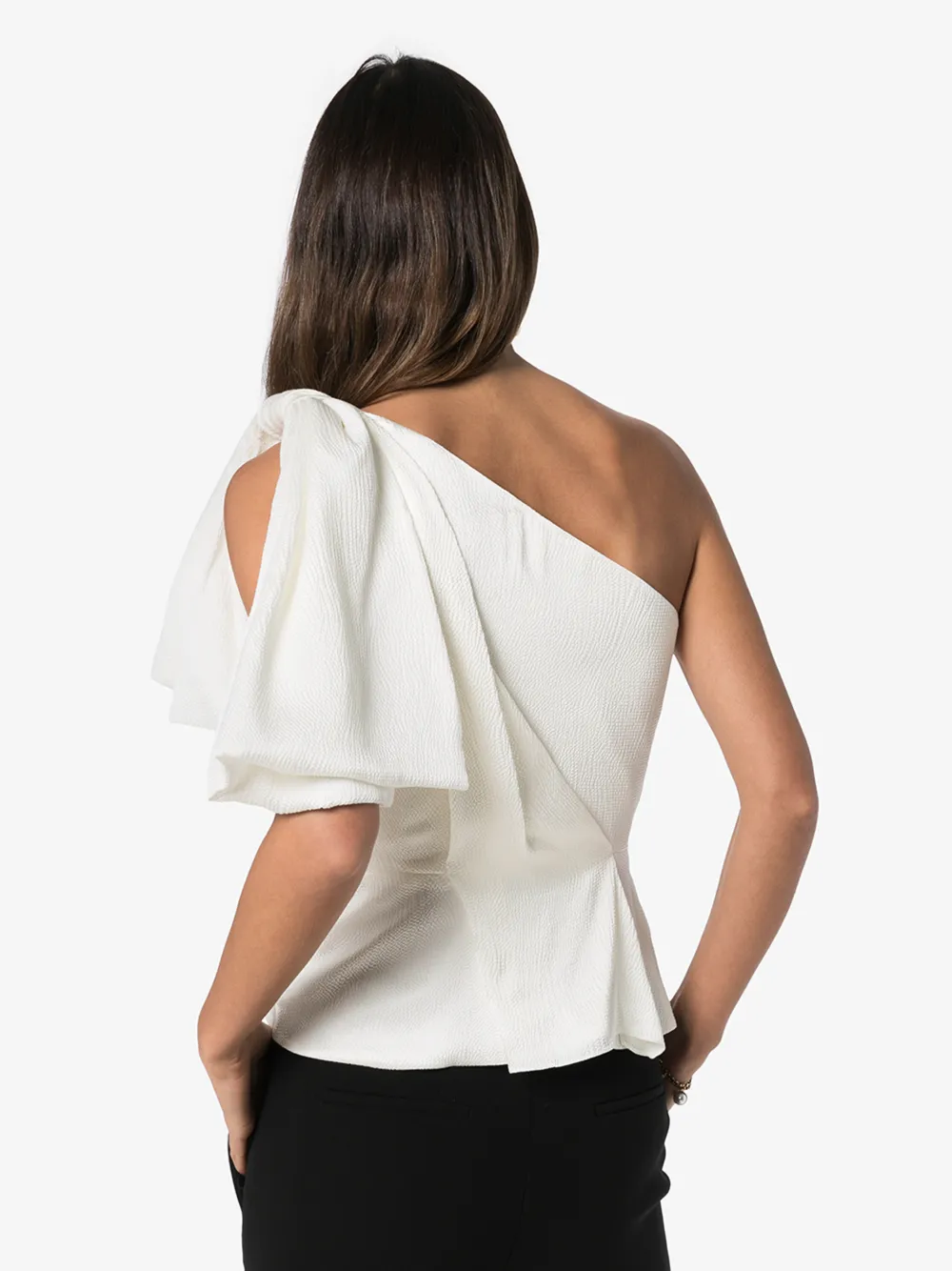 ROLAND MOURET TOULON FRILLED SILK TOP,S0735F040214354699