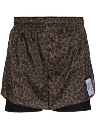 leopard print running shorts