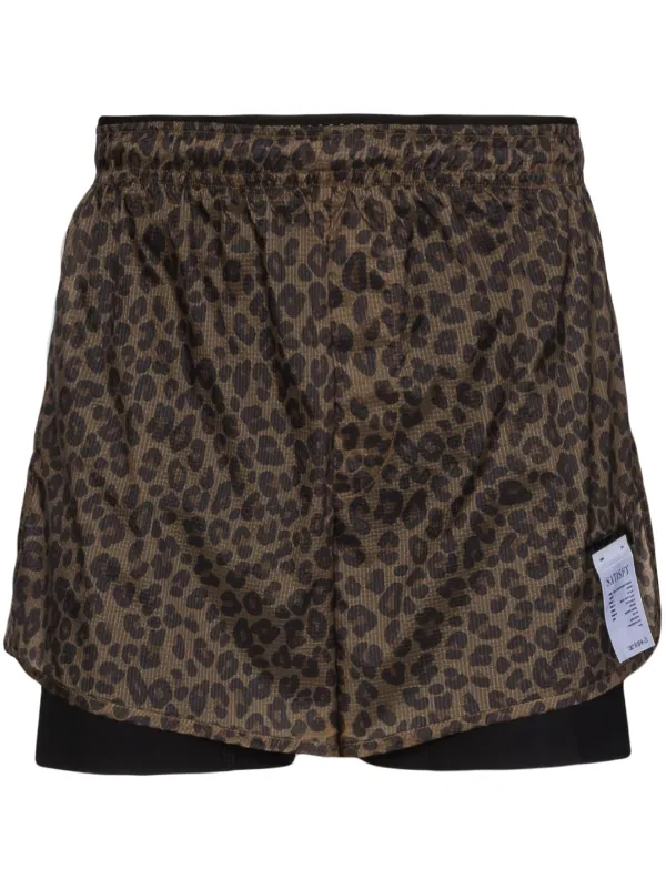 animal print running shorts