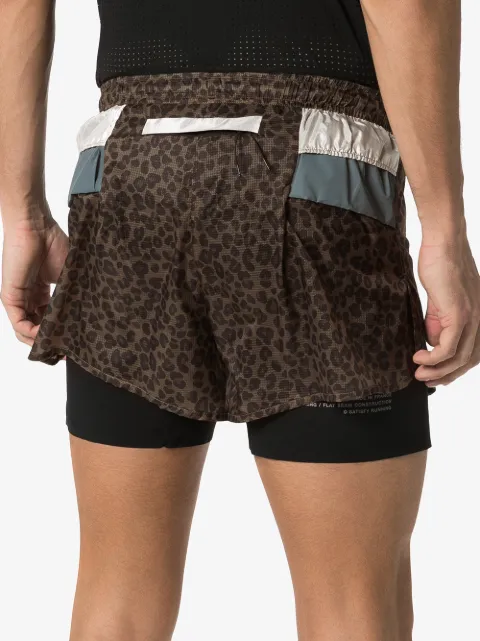 leopard print running shorts