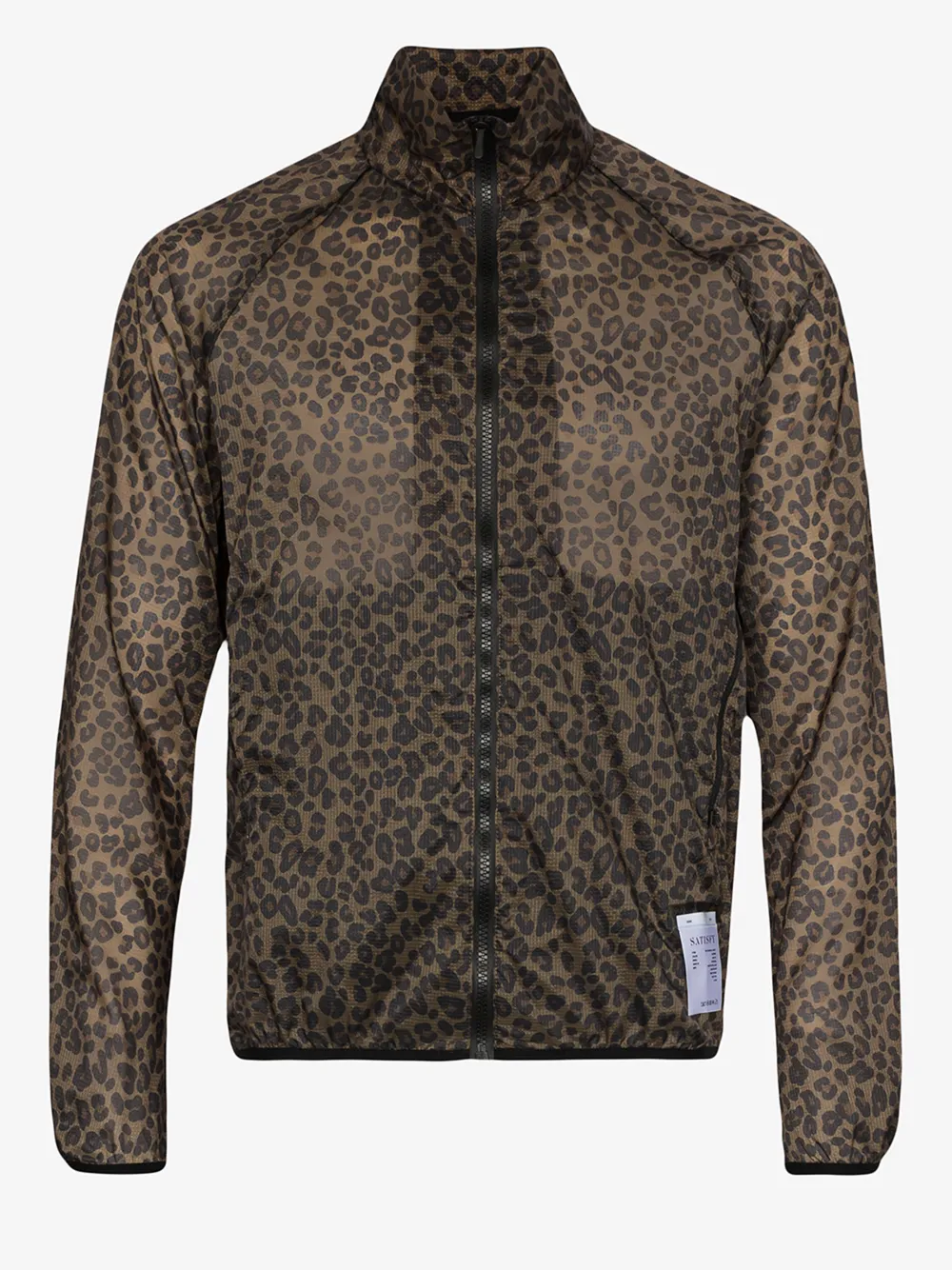 Click to view more detailed imagery on our partner's website Satisfy Rip Leopard-print Ripstop Running Jacket In Green