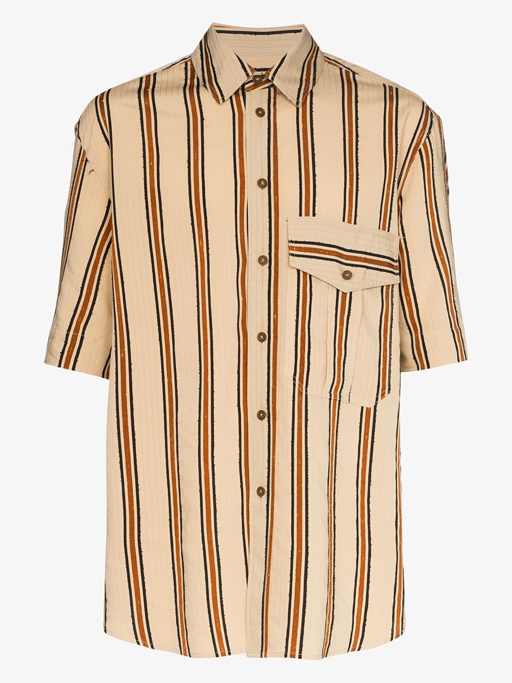 SONG FOR THE MUTE STRIPE PRINT OVERSIZED SHIRT,201MSH060DSRTSND14354952
