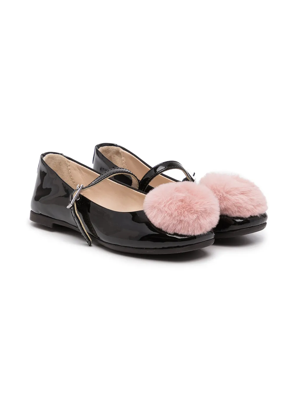 

Emporio Armani Kids flats con detalle de pompón - Negro