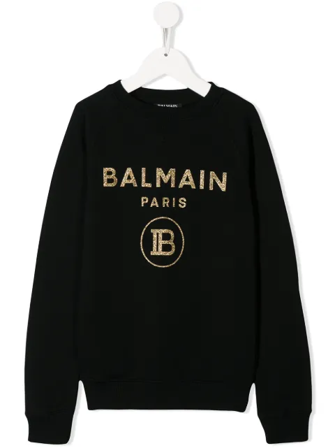 Balmain Kids glitter detail sweatshirt