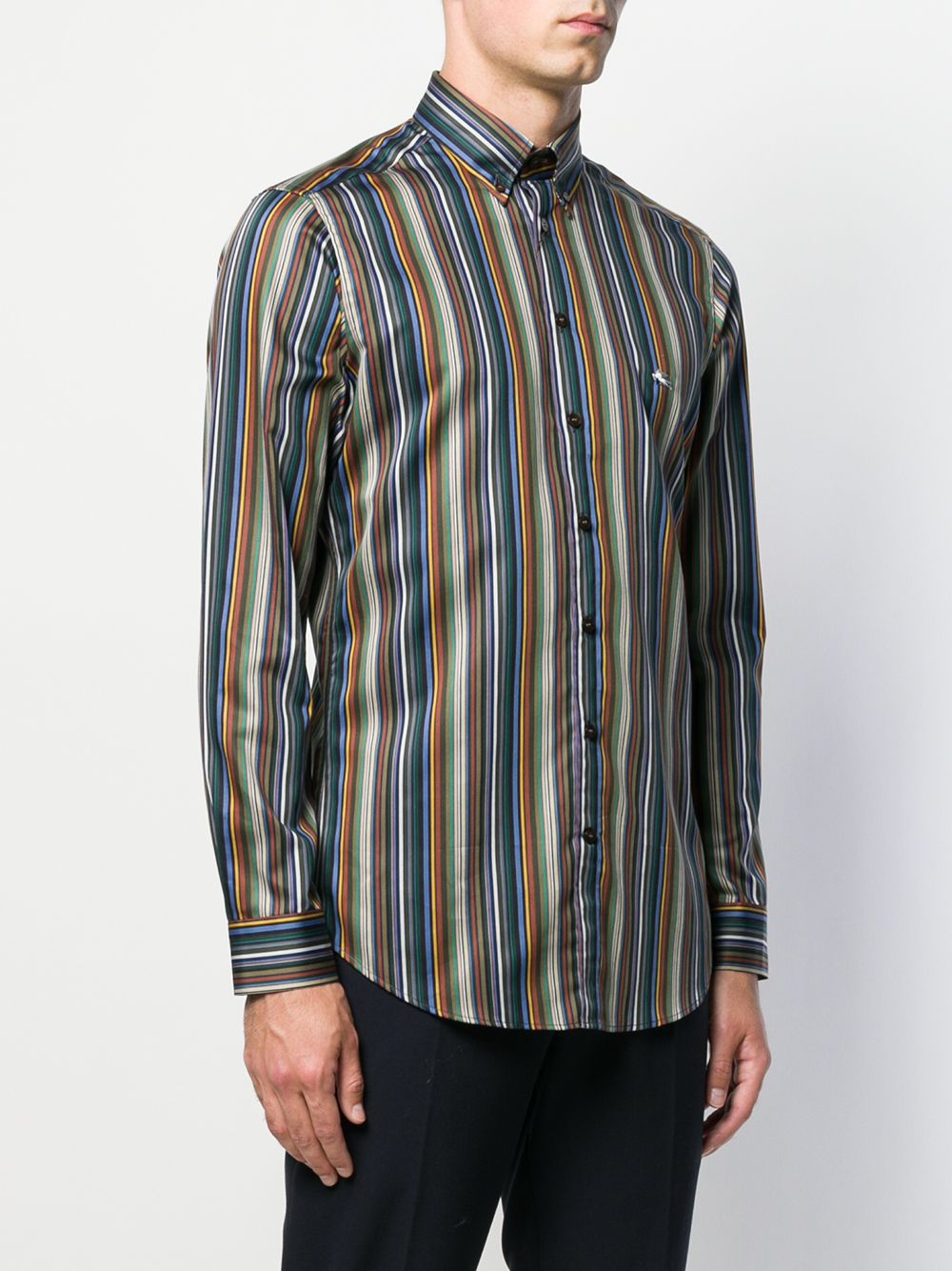 фото Etro рубашка в разноцветную полоску
