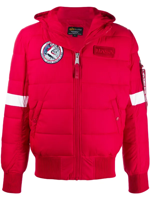 Alpha Industries Vadderad Jacka Med NASA motiv Farfetch Alpha Industries Vadderad Jacka Med NASA motiv Farfetch