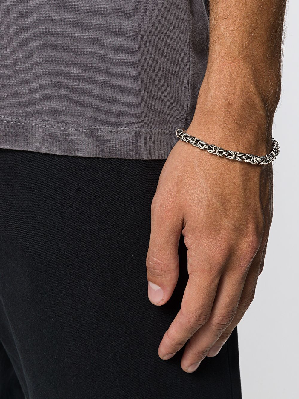 Shop Emanuele Bicocchi Byzantine Chain Bracelet In Silver