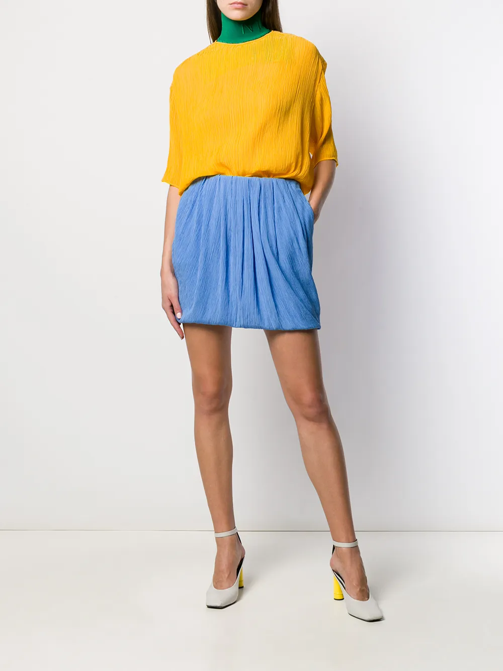 Nina Ricci Micro geplooide minirok Blauw