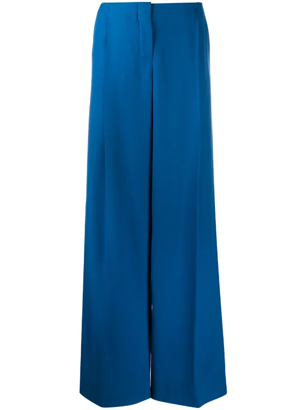 Nina Ricci Wide Leg Tailored Trousers in Blue
