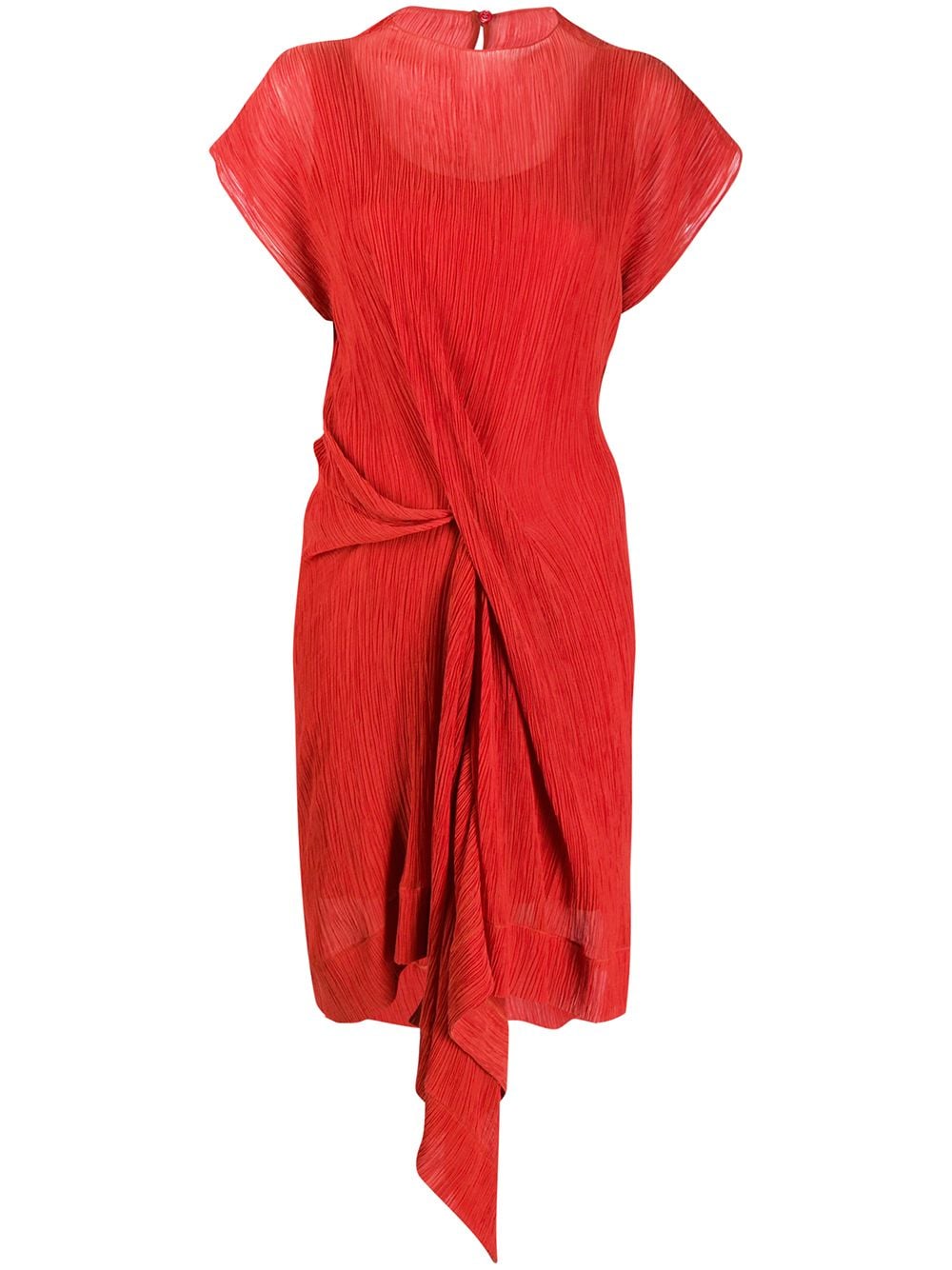 Nina Ricci Draped Side Dress In Red