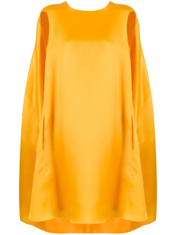 yellow dress with cape