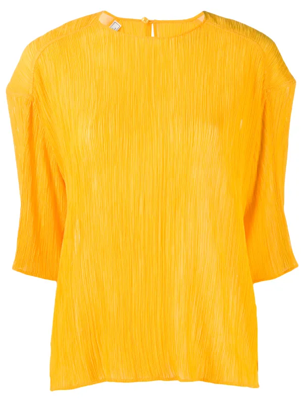 Nina Ricci Micro-pleated T-shirt in Orange