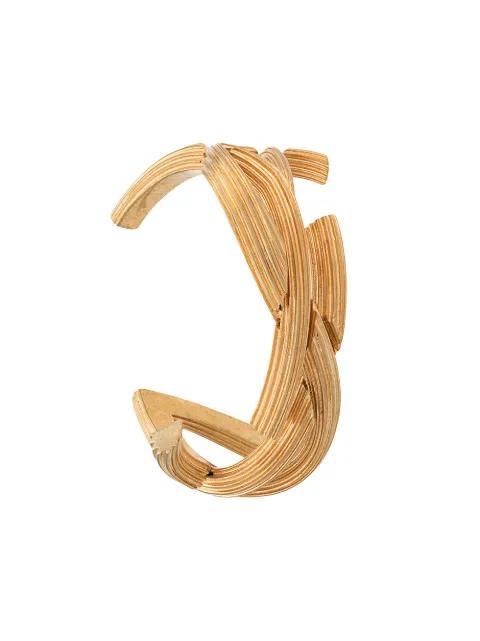 Saint Laurent monogram textured cuff bracelet