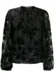 Image 1 of Saint Laurent shiny floral-embroidered blouse