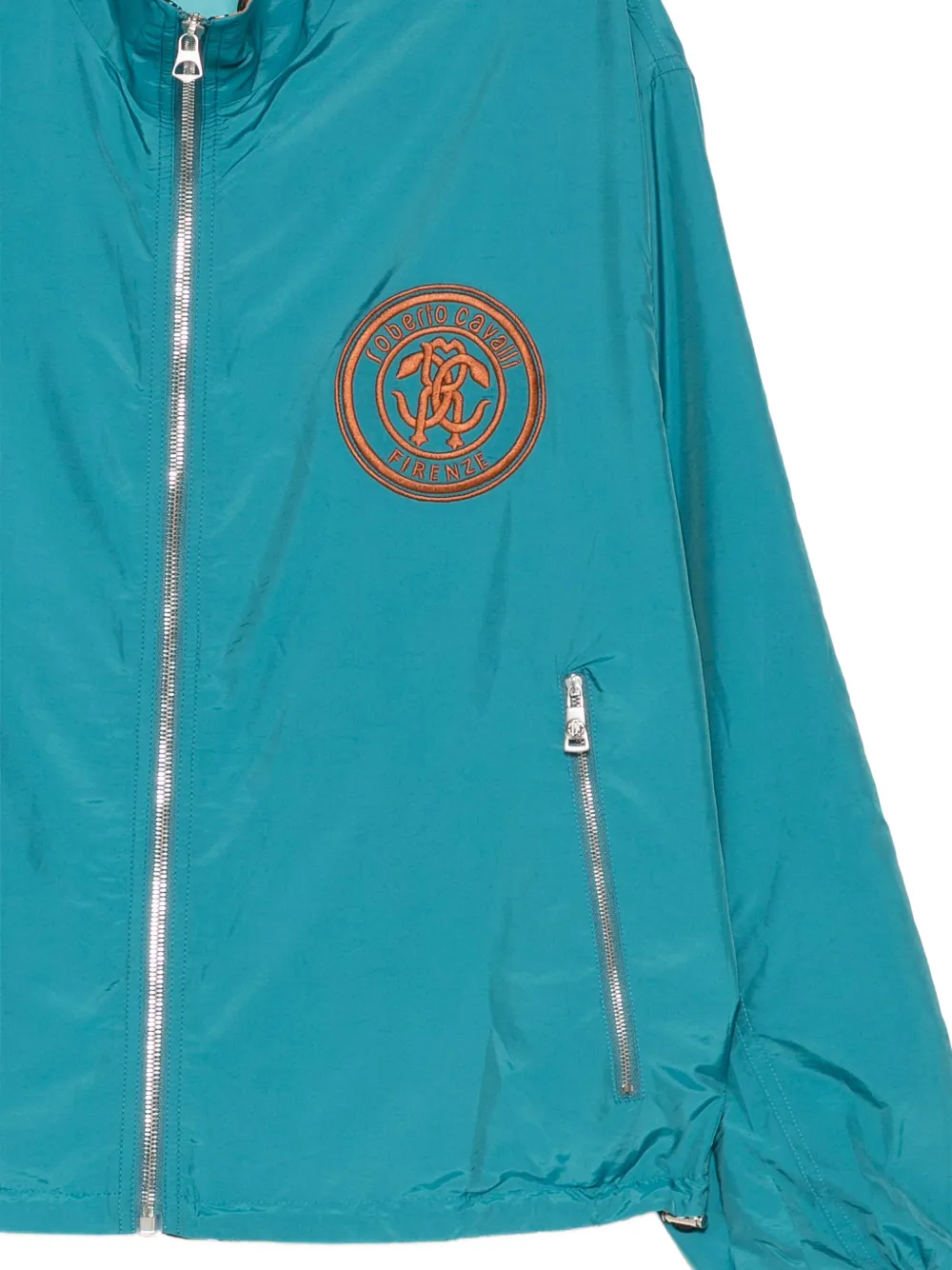 Roberto Cavalli Jack met geborduurd logo en rits Blauw