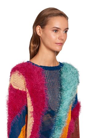 Chameleon Rug panelled knit sweater | Roberto Cavalli ...