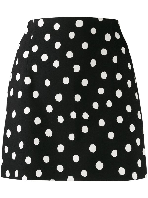 white and black polka dot skirt