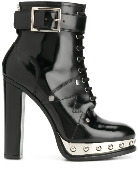 Click to view more detailed imagery on our partner's website Alexander Mcqueen Ankle Boot With Plateau And Tread Sole In Black