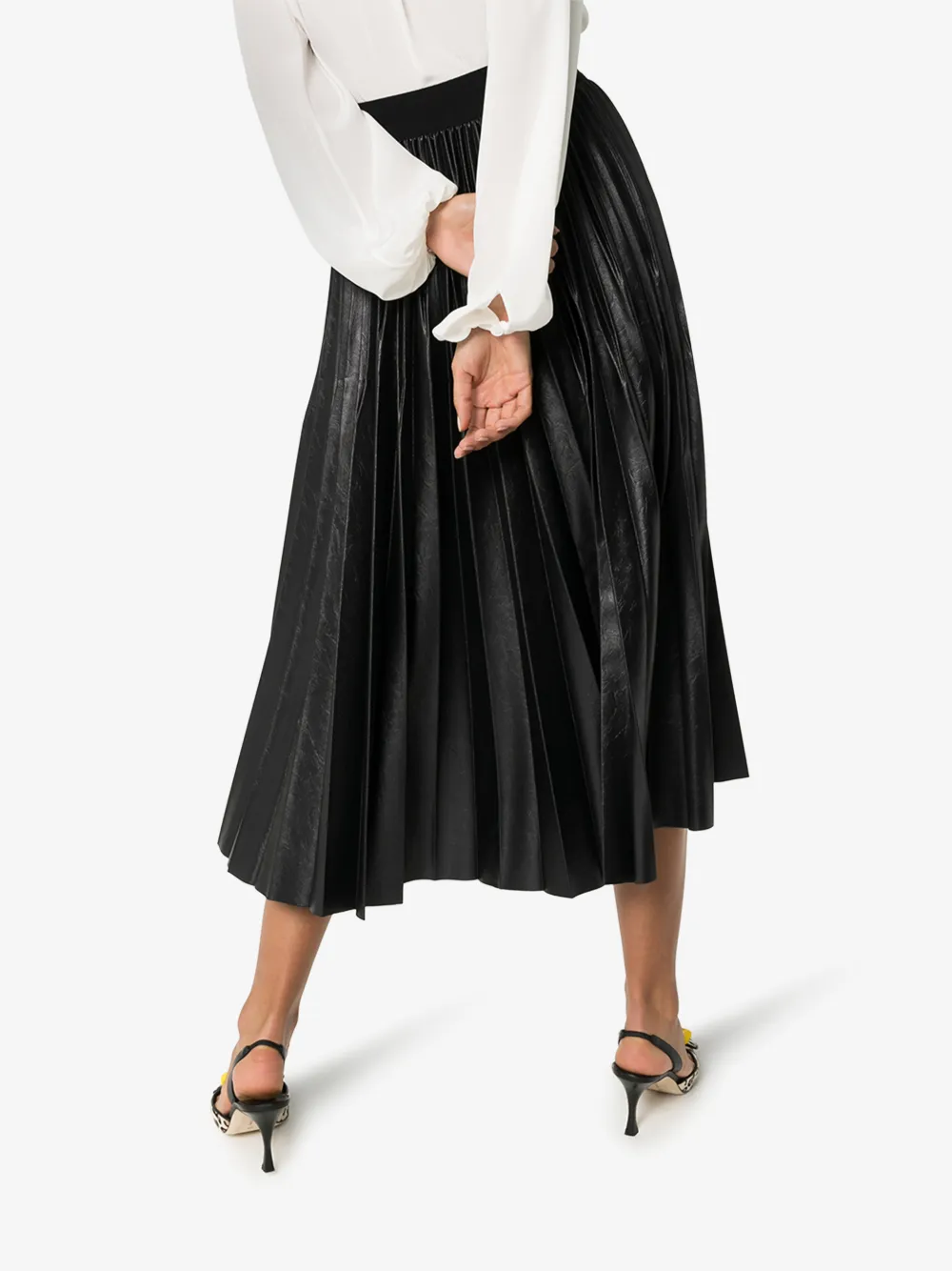 GIVENCHY LOGO WAISTBAND PLEATED MIDI SKIRT,BW40AC3Z2614360970
