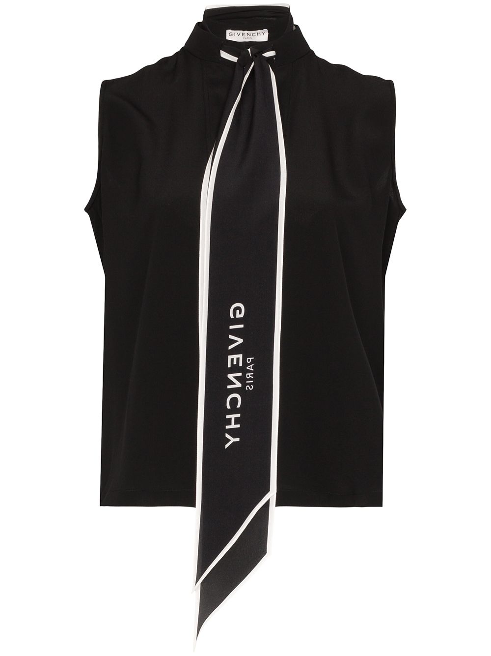 Shop Givenchy Logo Print Scarf Blouse In Black