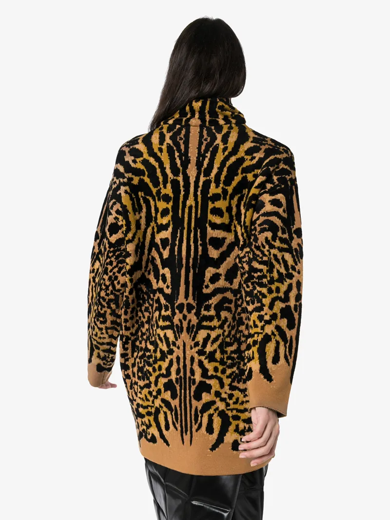 GIVENCHY TURTLENECK CHEETAH JACQUARD JUMPER