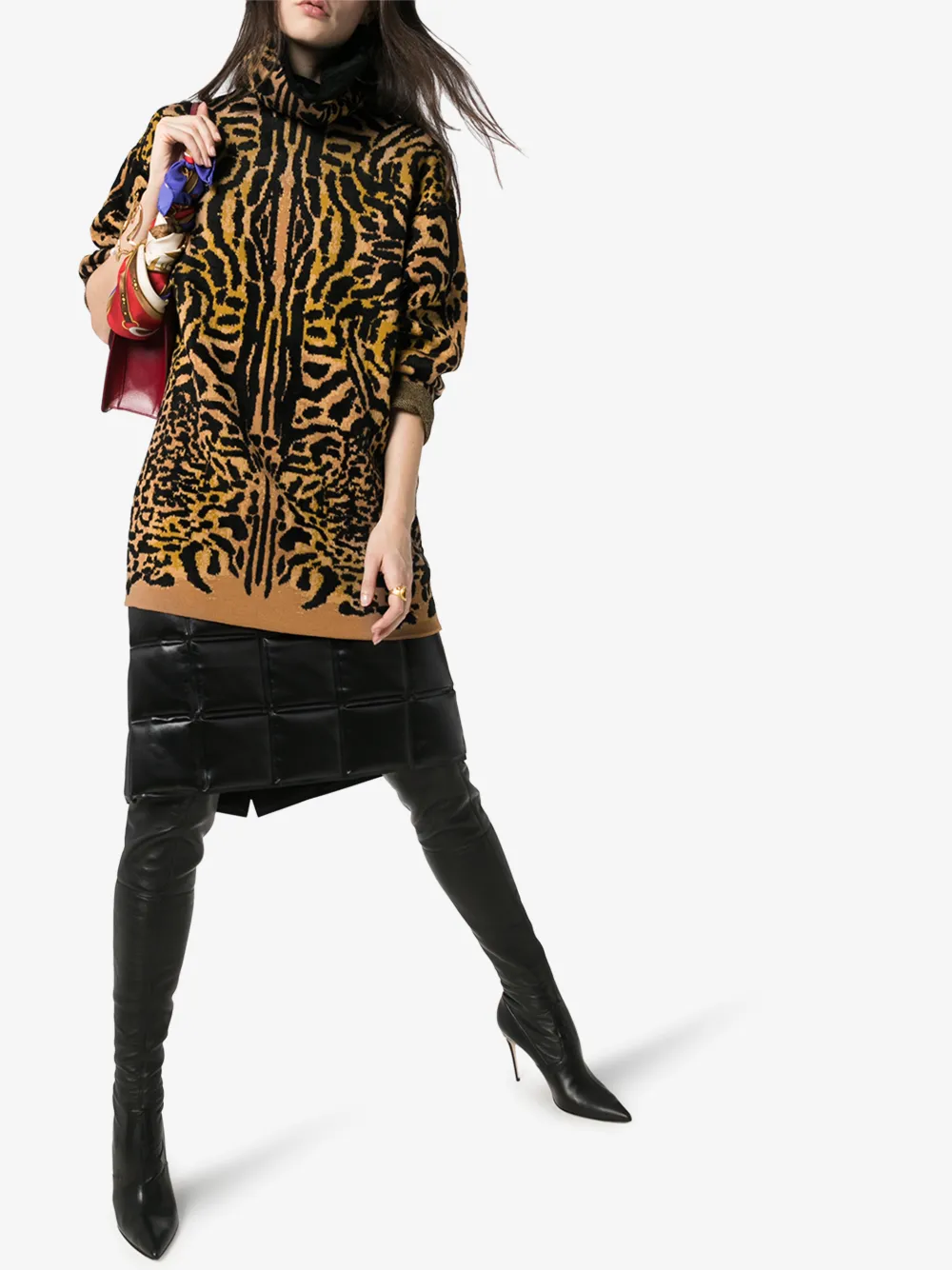 GIVENCHY GIVENCHY CHEETAH JACQUARD TURTLENECK SWEATER,BW90974Z6M14361030