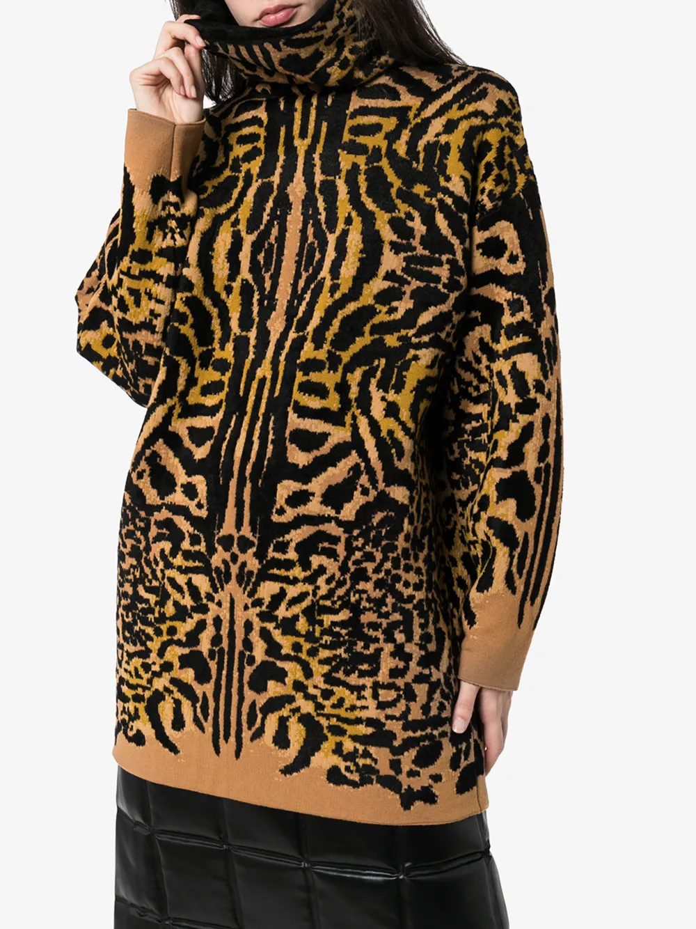 GIVENCHY GIVENCHY CHEETAH JACQUARD TURTLENECK SWEATER,BW90974Z6M14361030