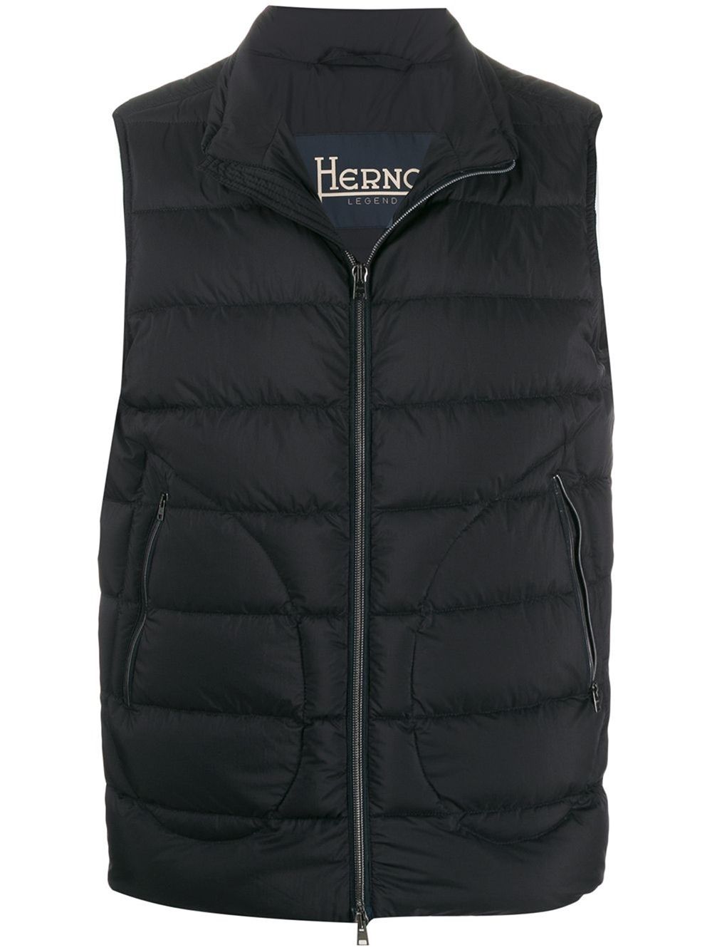Shop Herno Zipped Gilet Jacket In Blue