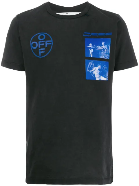 Click to view more detailed imagery on our partner's website Off-white Hardcore Caravaggio Short Sleeve T-shirt Black In Black Blue