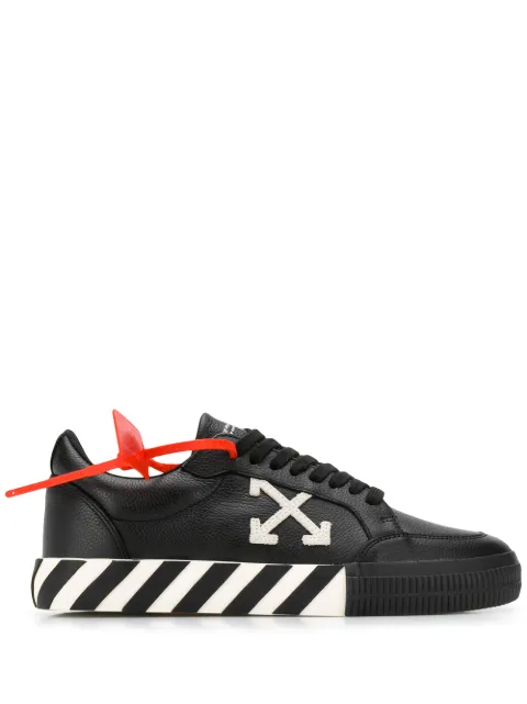 Click to view more detailed imagery on our partner's website Off-White Suede-Trimmed Full-Grain Leather Sneakers In Black