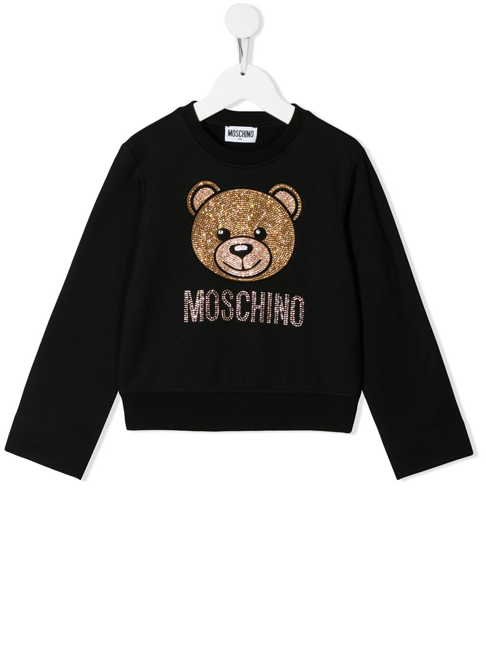 фото Moschino kids толстовка с вышивкой кристаллами