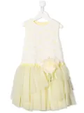 Aletta tulle detail sleeveless dress - Yellow