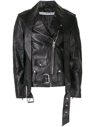 Shop Alexander Wang zipped biker jacket with Express Delivery - FARFETCH