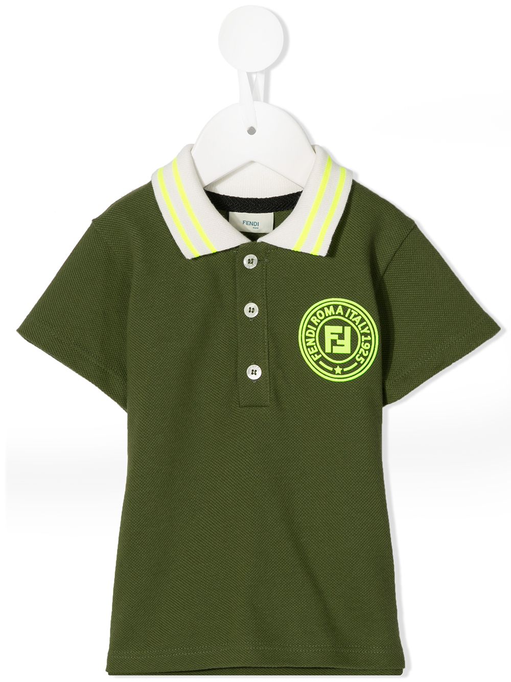фото Fendi kids рубашка-поло с логотипом