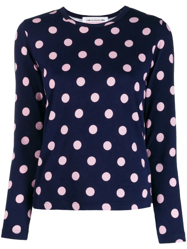 comme des garcons polka dot shirt