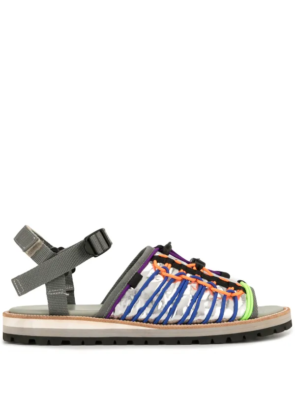 multi metallic sandals