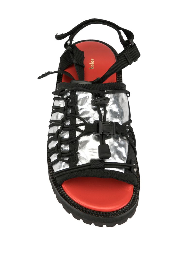 Kolor Metallic Multi-strap Sandals In Black