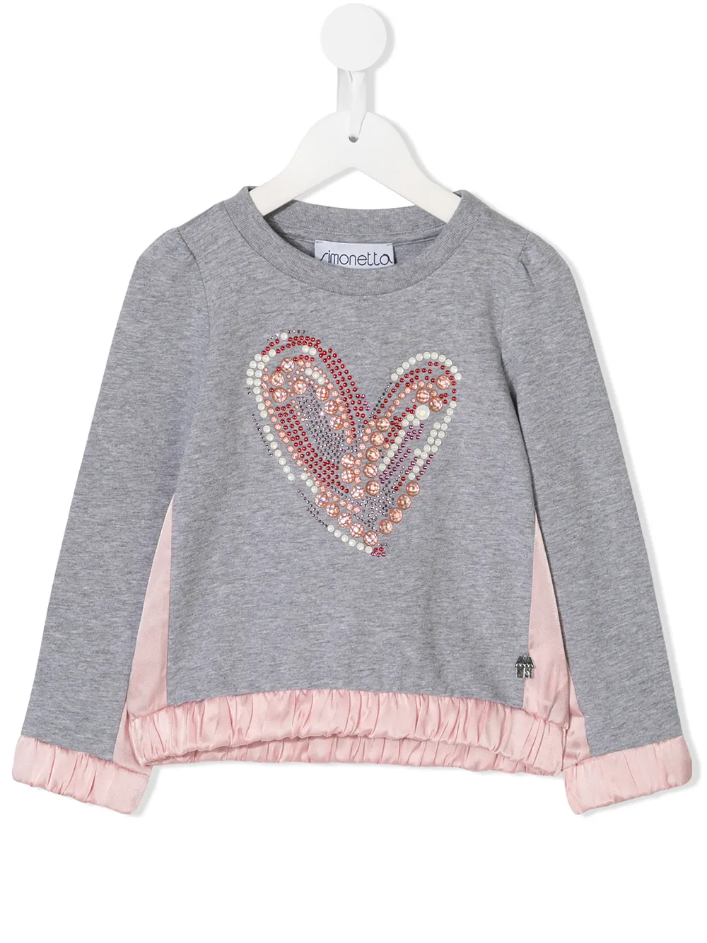 Simonetta sudadera con detalle de corazón con apliques | gris | Image 1