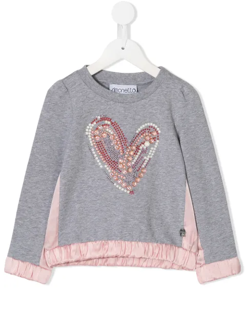 Simonetta sudadera con detalle de corazón con apliques
