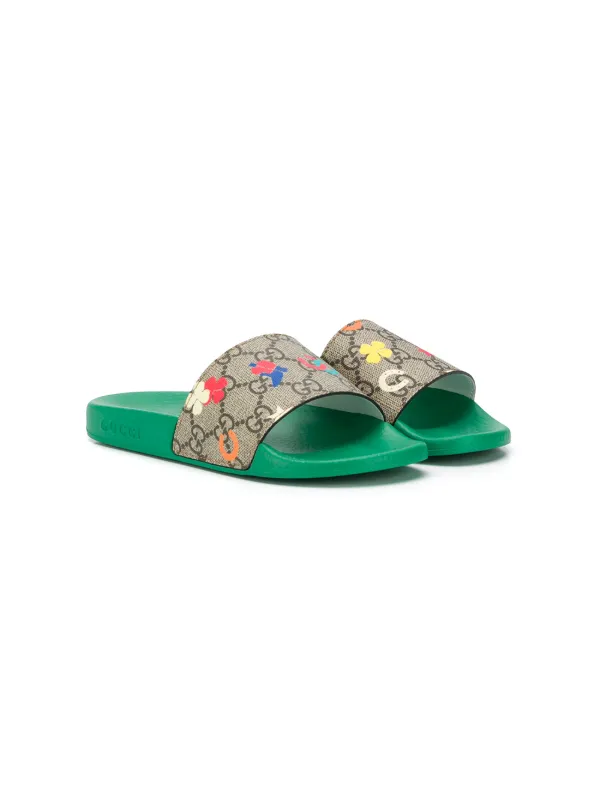 green gucci flip flops