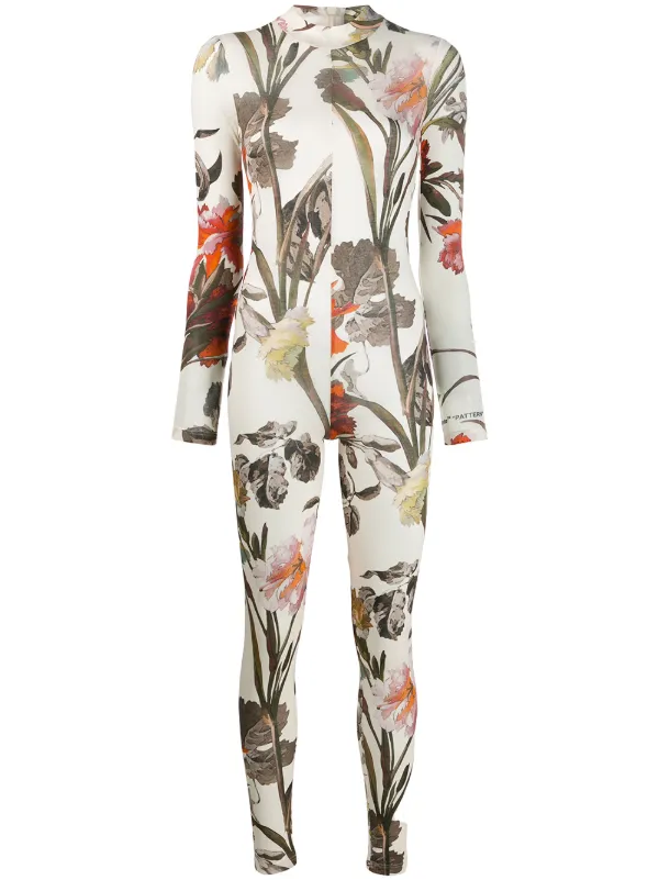 white floral bodysuit