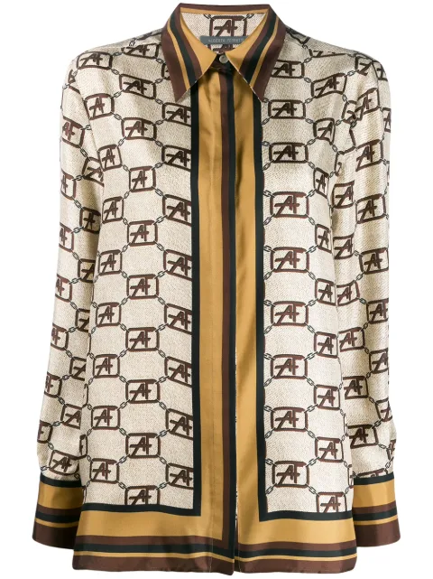 Alberta Ferretti logo chain print shirt