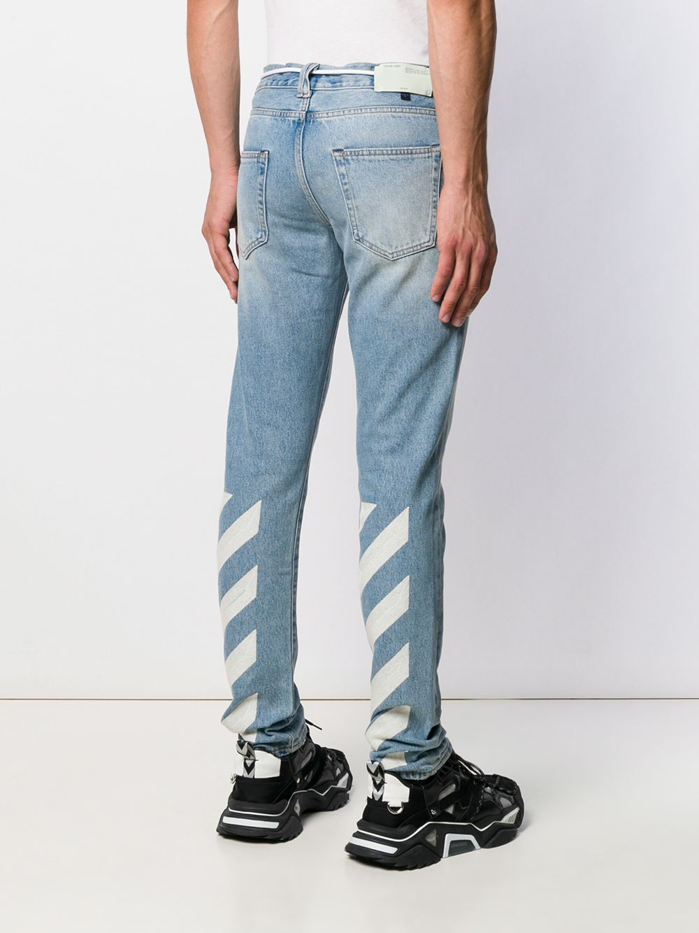 фото Off-White джинсы кроя слим с контрастными полосками