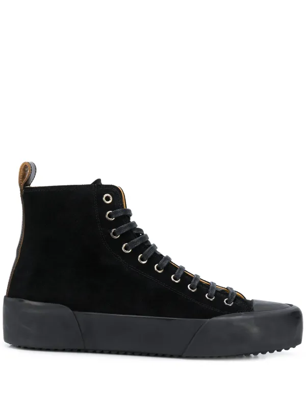 Jil Sander High Top Suede Sneakers Farfetch Com