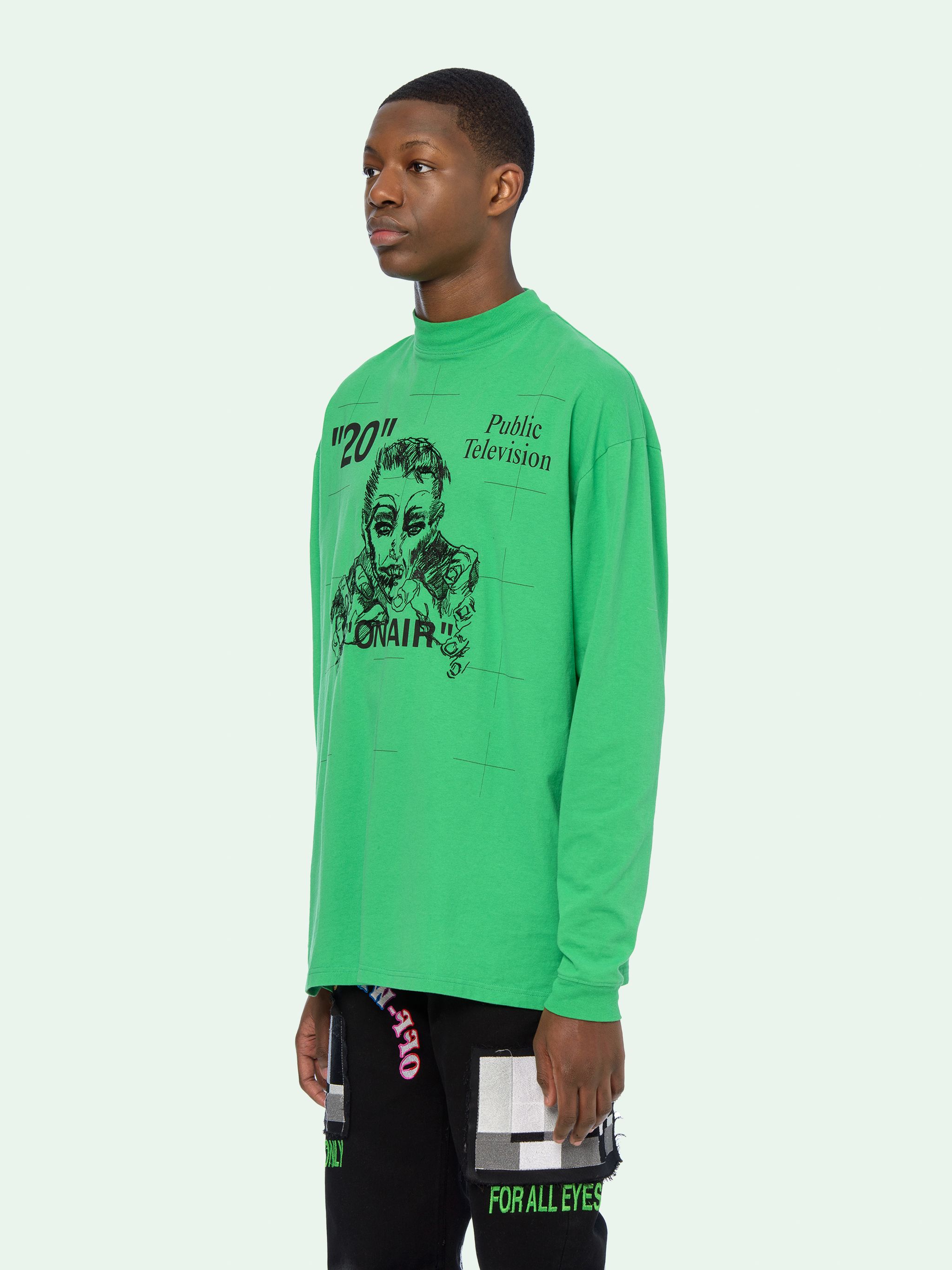 off white public television hoodie