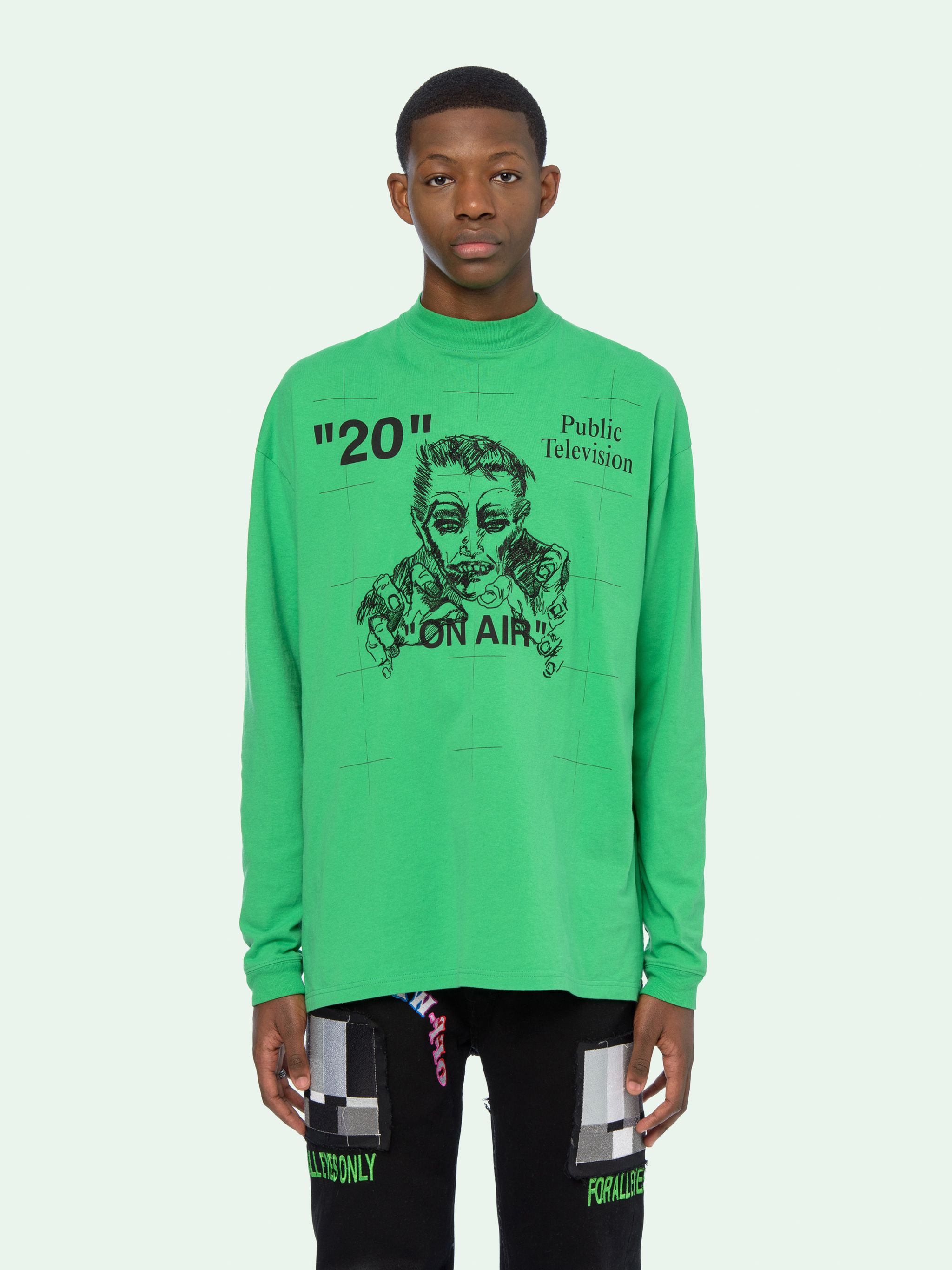 off white public television tee