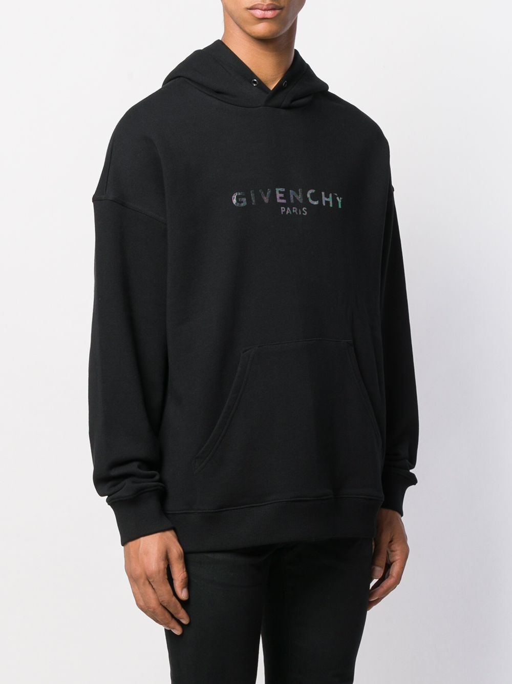 Givenchy Iridescent Logo Print Hoodie Farfetch