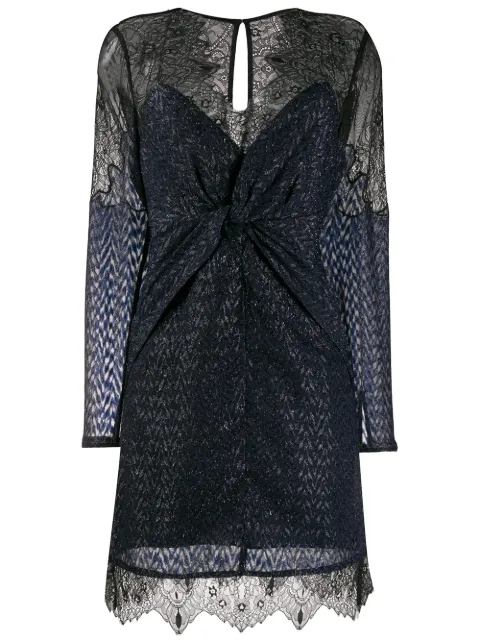 Self-Portrait lace knot front dress